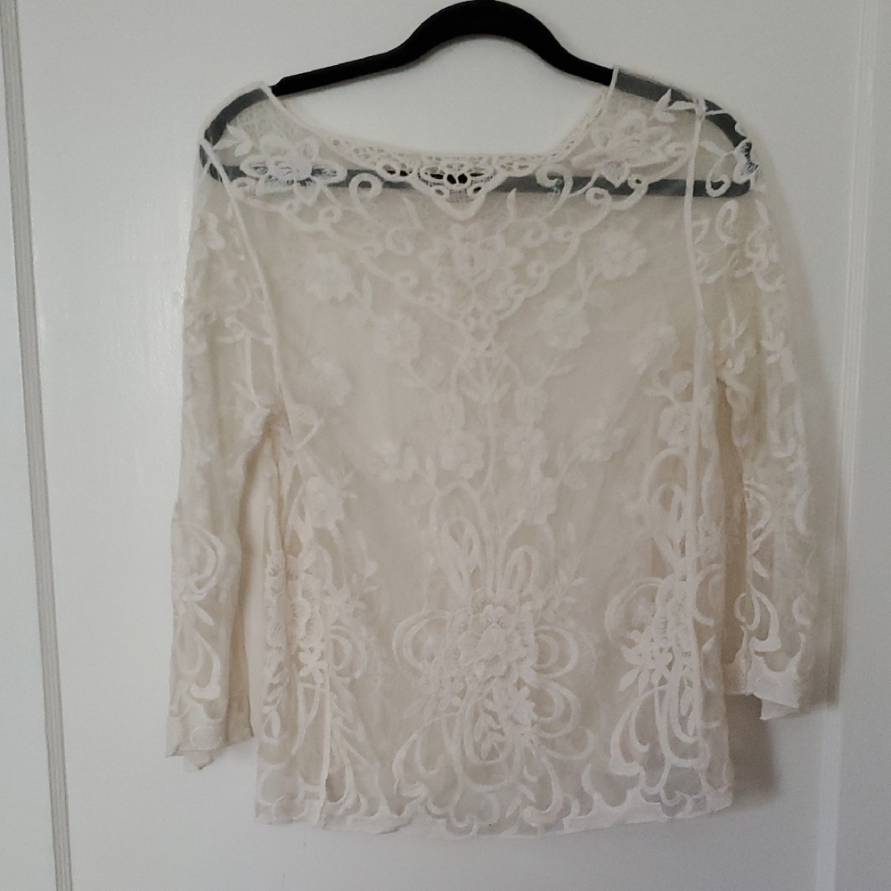 Elegant Cream Lace Women's Top